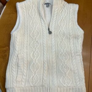 Cream Cable Knit Skyr Zip Vest